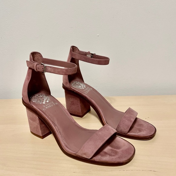 Vince Camuto Kreestey Ankle Strap Sandal - 5.5 M - ROSE SMOKE SUEDE - Picture 10 of 10